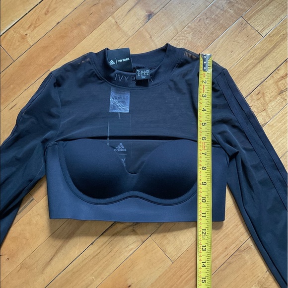 Adidas Beyoncé  IVY PARK IVP LS Mesh Crop Top Sz X Small New Limited Edison - Picture 8 of 14